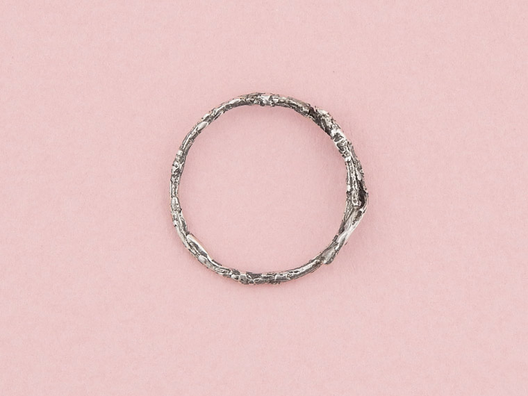 Tannenzweig Ring, 925er Silber, geschwärzt