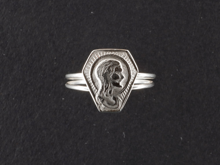 Christus Ring mit Emblem, 925er Silber