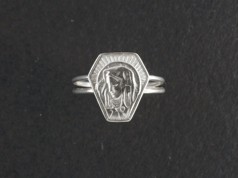 Maria Ring mit Emblem, 925er Silber